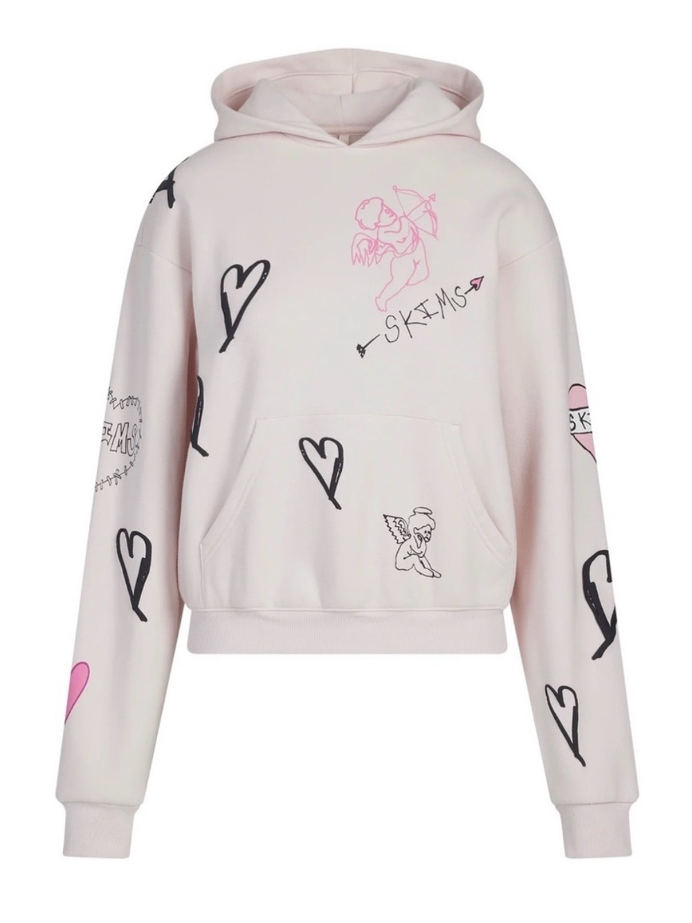 SKIMS Barley Pink Angel Graphic Sweatshirt Hoodie